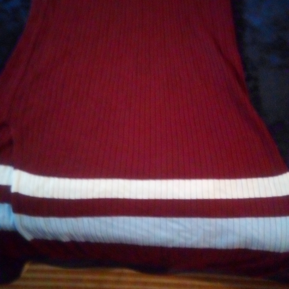 H&M Burgundy and White Midi Dress